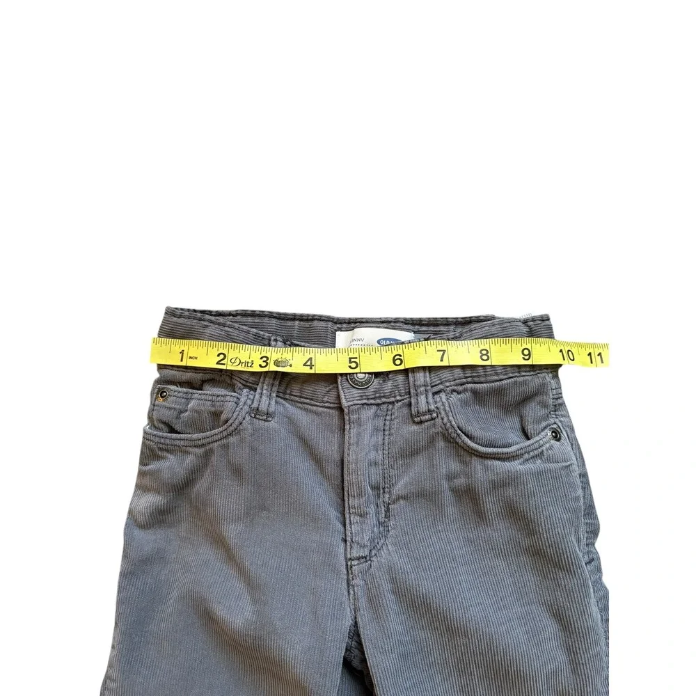 Old Navy Kids Gray Skinny Corduroy Pants Size 5T Adjustable Waist Rockstar‎